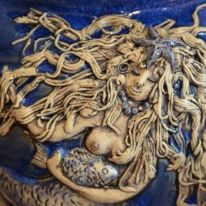 mermaid sculpture artwork, bluefish gallery port alberni vancouver island