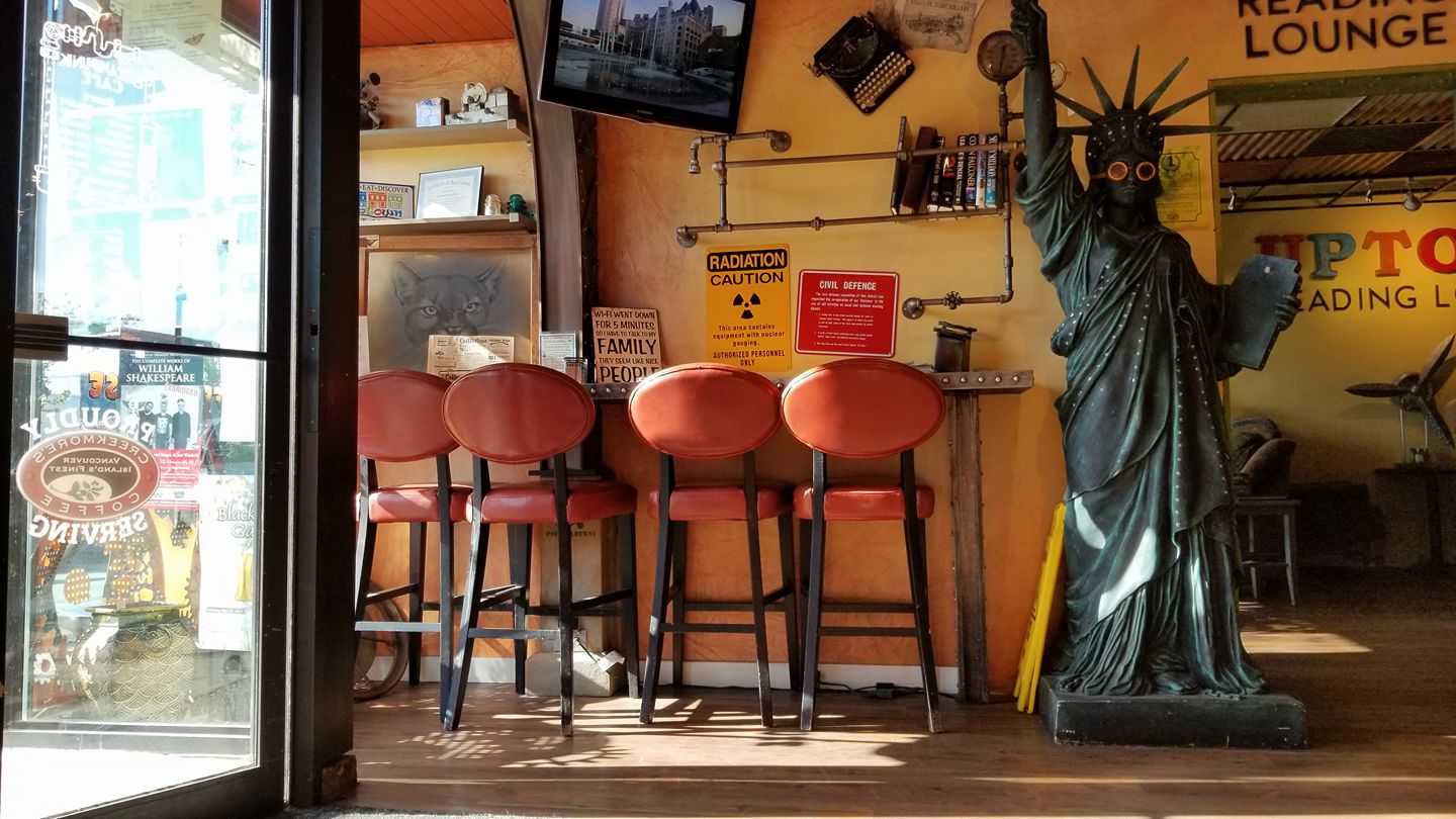 An interior view of Steam Punk Cafe in Port Alberni