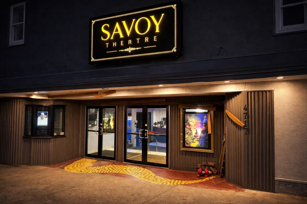 Storefront of the Savoy Theatre in downtown Port Alberni, Vancouver Island