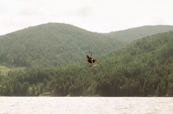 Kitesurfing in the ideal waters of the Alberni Inlet near China Beach Campground